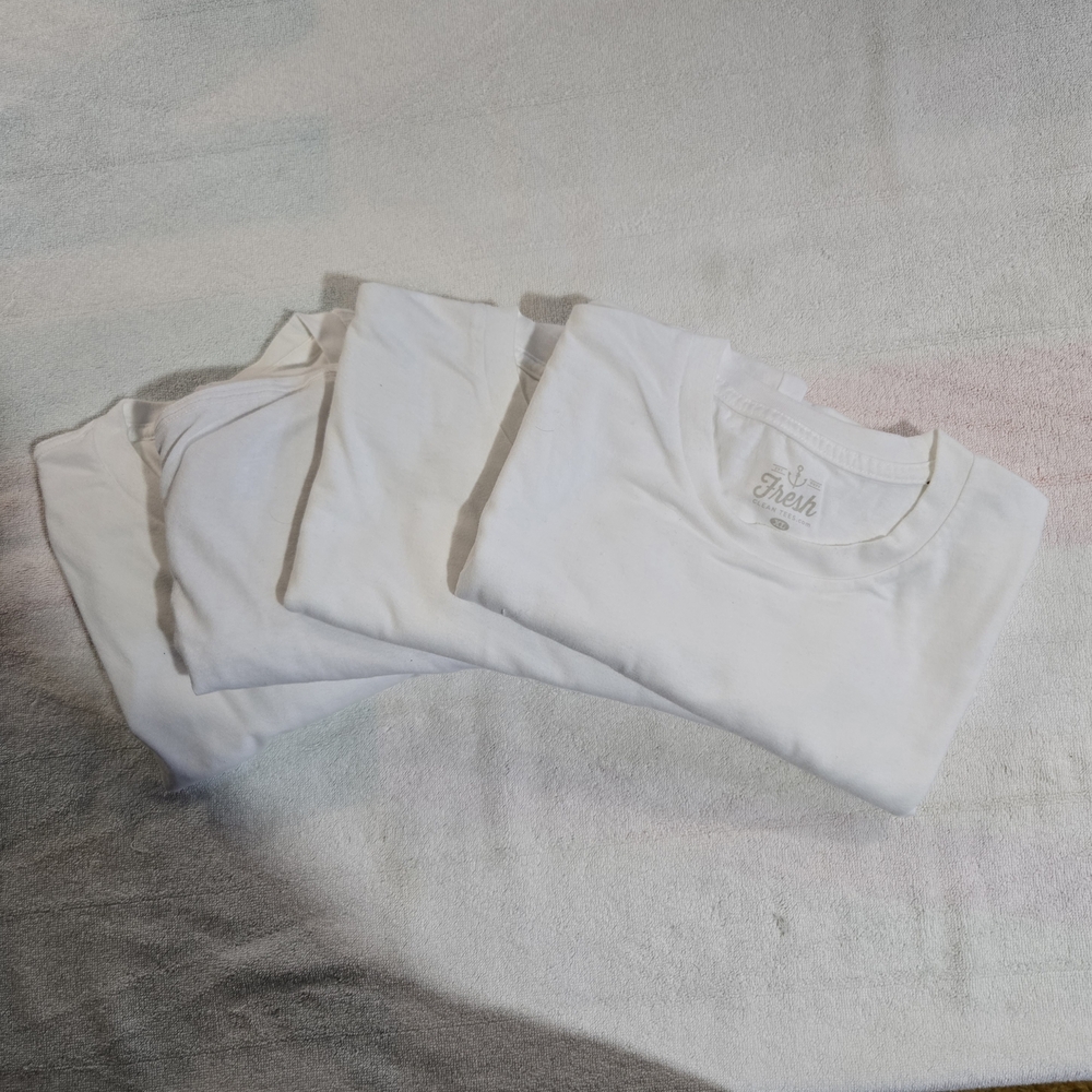 Fresh Clean Tees White Crew Neck T-Shirts-XL